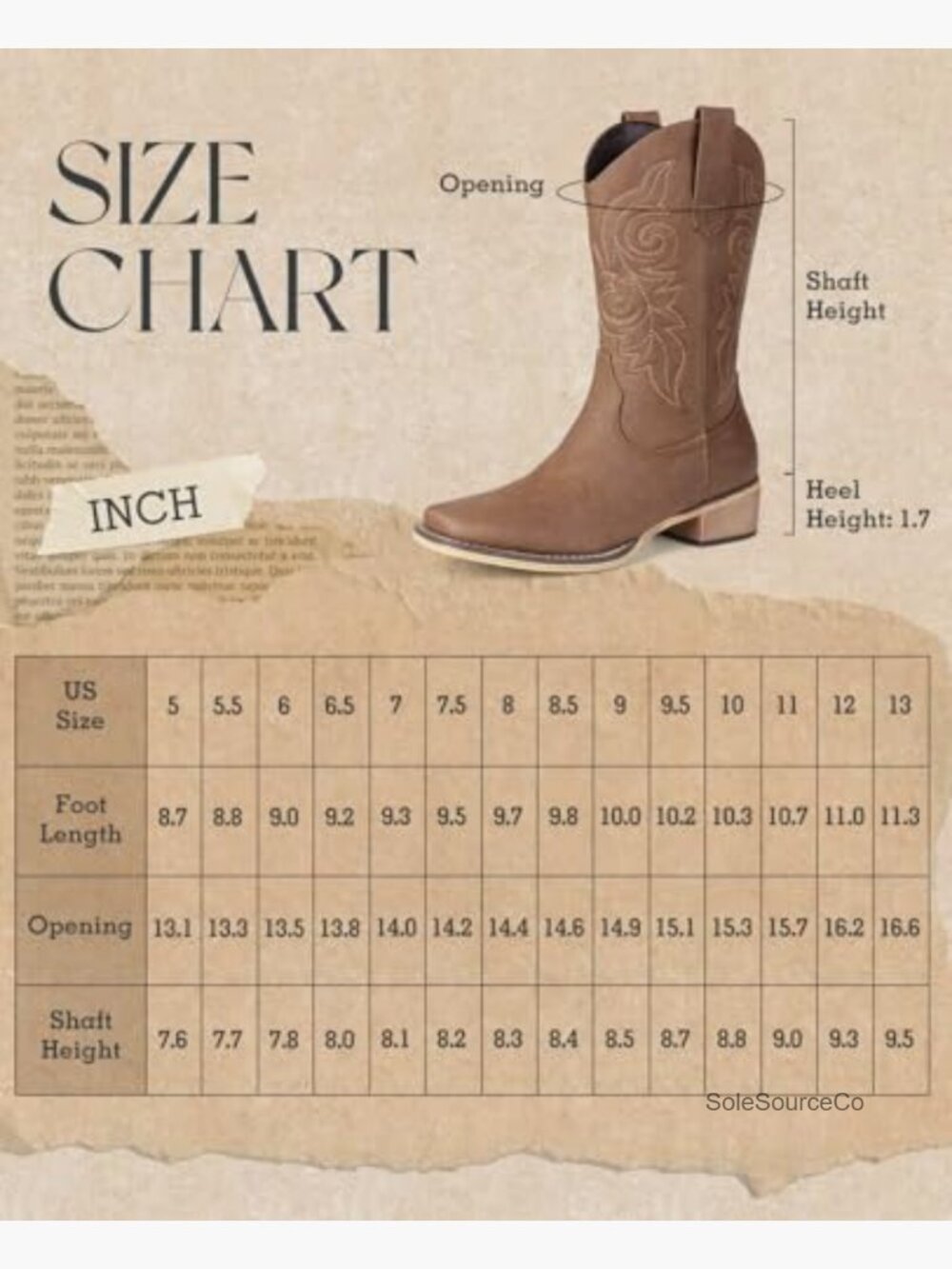 Women's Square Toe Mid Calf Cowgirl Boots Low Chunky Heel Pull On - Picture 6 of 7